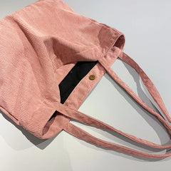 Winter Corduroy Shoulder Bag Female Large Capacity Shopping Tote
