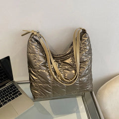 Winter Cotton Women's Shoulder Bag Large Capacity Casual Tote Bags Soft Handbags