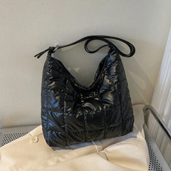 Winter Cotton Women's Shoulder Bag Large Capacity Casual Tote Bags Soft Handbags