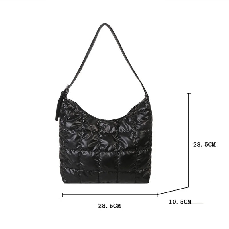 Winter Cotton Women's Shoulder Bag Large Capacity Casual Tote Bags Soft Handbags