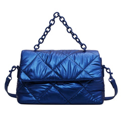Winter Women Soft Padded Nylon Shoulder Crossbody Bag