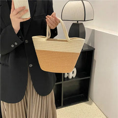 Winter Colorblock Handbag Beach Bag