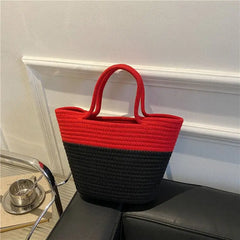 Winter Colorblock Handbag Beach Bag