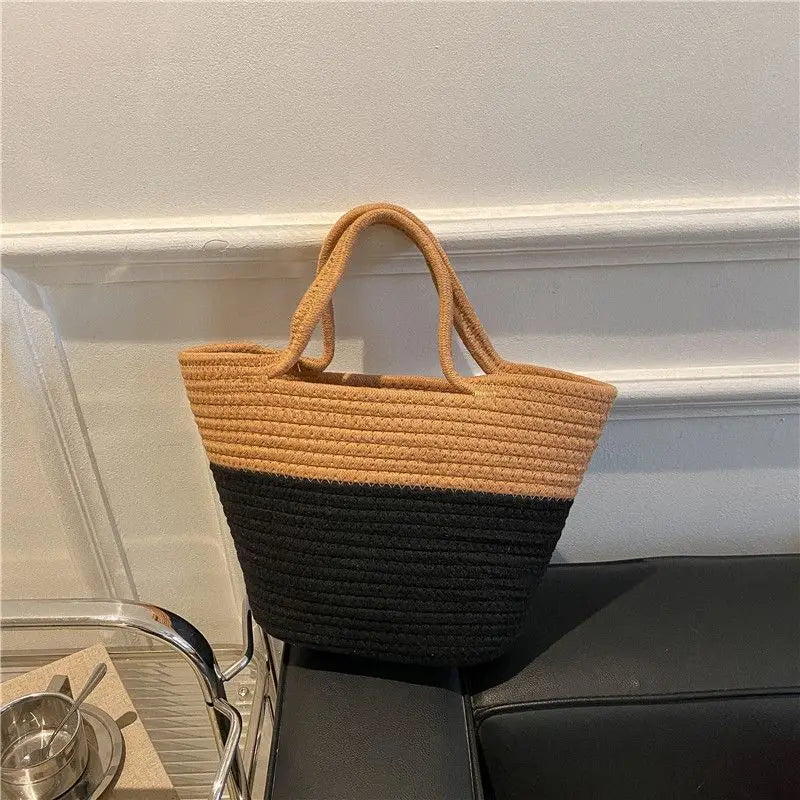 Winter Colorblock Handbag Beach Bag