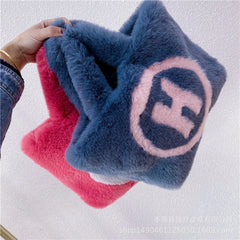 Plush Winter Shoulder Bag Chain Handbag Messenger Soft Warm Bag