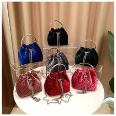 Winter Velvet Bucket Bag Women Handbags Crossbody Tote