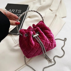 Winter Velvet Bucket Bag Women Handbags Crossbody Tote