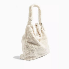 Winter Ladies Handbags Fleece Messenger Bag Women Wool Lamb Hair Tote Shoulder B