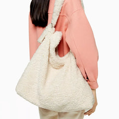 Winter Ladies Handbags Fleece Messenger Bag Women Wool Lamb Hair Tote Shoulder B
