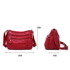 Winter Leather Shoulder Messenger Bag Crossbody Lady Handbag Mommy Bag