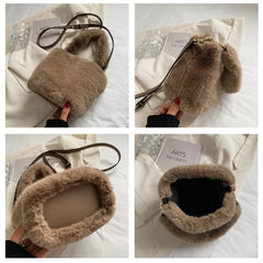 Winter Soft Faux Fur Crossbody Bag Plush Fluffy Shoulder Bag Female Handbag