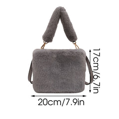 Winter Soft Faux Fur Crossbody Bag Plush Fluffy Shoulder Bag Female Handbag