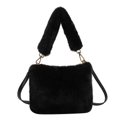 Winter Soft Faux Fur Crossbody Bag Plush Fluffy Shoulder Bag Female Handbag