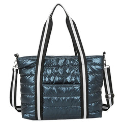 Women's Winter Nylon Shoulder Bag Large Capacity Quilted Lattice