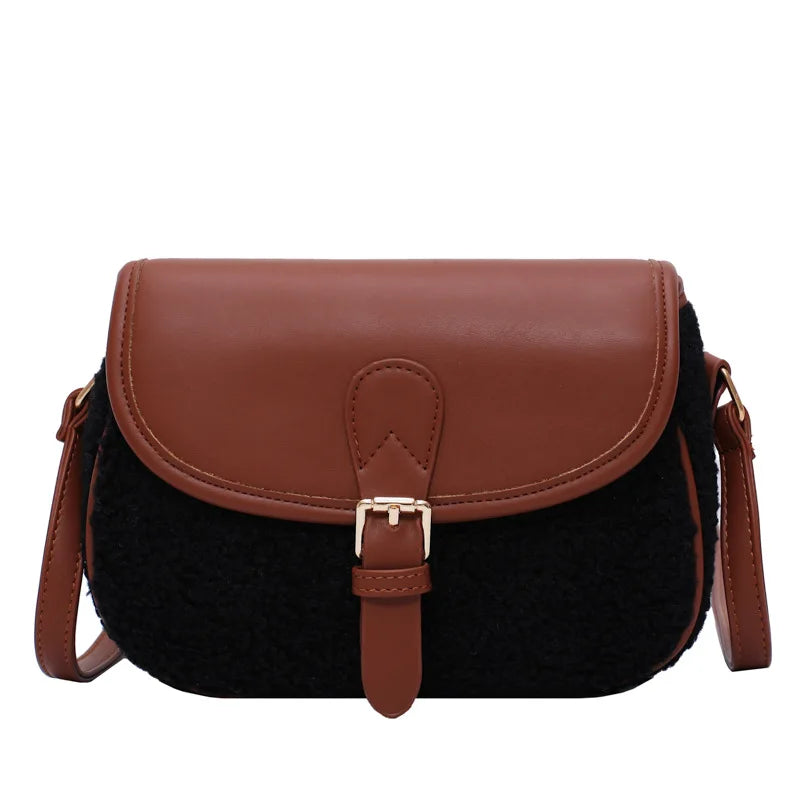 Winter PU Leather Chain Crossbody Bags for Women Handbags and Purses