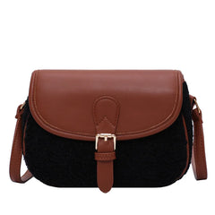 Winter PU Leather Chain Crossbody Bags for Women Handbags and Purses