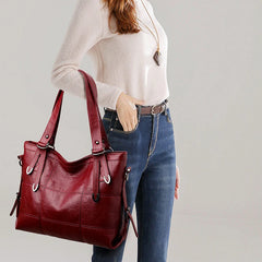 Winter PU Leather Zipper Handbags Large Capacity Shoulder Crossbody Bags