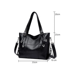 Winter PU Leather Zipper Handbags Large Capacity Shoulder Crossbody Bags