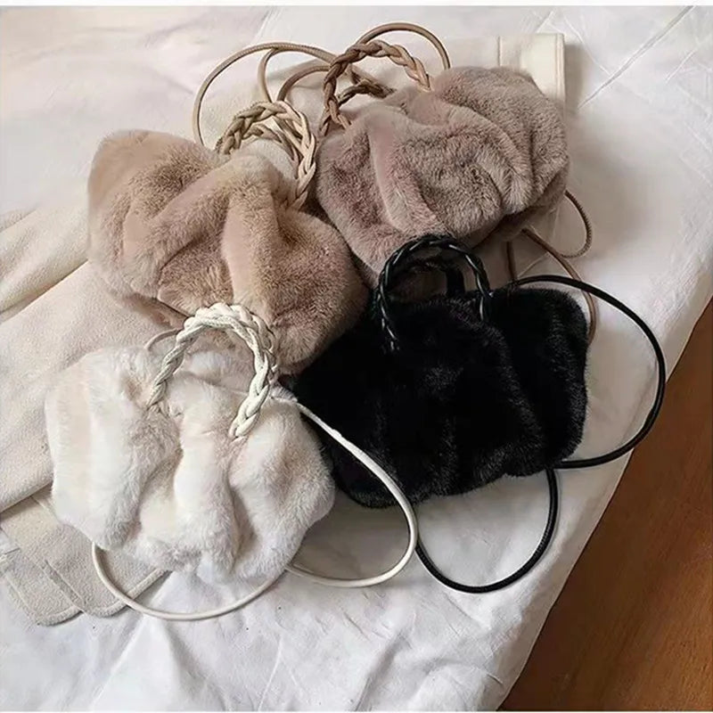 Winter Plush Cloud Crossbody Bag for Women