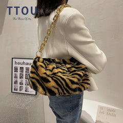 Winter Plush Cloud Bag Women Chain Handbag Female Shoulder Bag