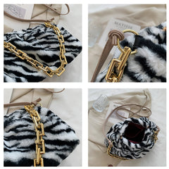 Winter Plush Cloud Bag Women Chain Handbag Female Shoulder Bag