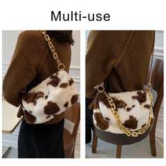 Winter Plush Cloud Bag Women Chain Handbag Female Shoulder Bag