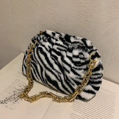 Winter Plush Cloud Bag Women Chain Handbag Female Shoulder Bag