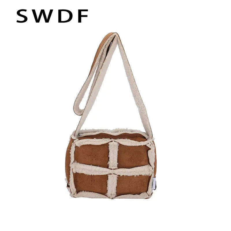 Winter Plush Square Bag Lamb Wool Women's Shoulder Crossbody Handbag
