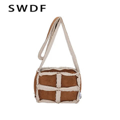 Winter Plush Square Bag Lamb Wool Women's Shoulder Crossbody Handbag