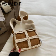 Winter Plush Square Bag Lamb Wool Women's Shoulder Crossbody Handbag