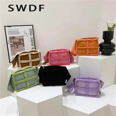 Winter Plush Square Bag Lamb Wool Women's Shoulder Crossbody Handbag