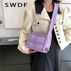 Winter Plush Square Bag Lamb Wool Women's Shoulder Crossbody Handbag