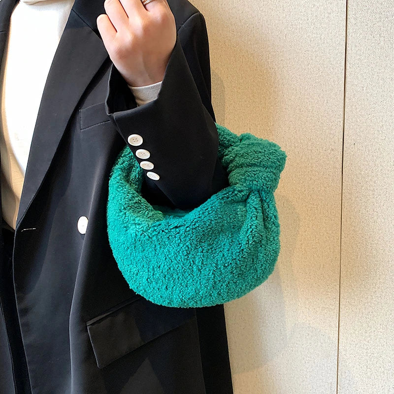 Winter Plush Women Bag Ladies Handbag Purses High Cloud Bags