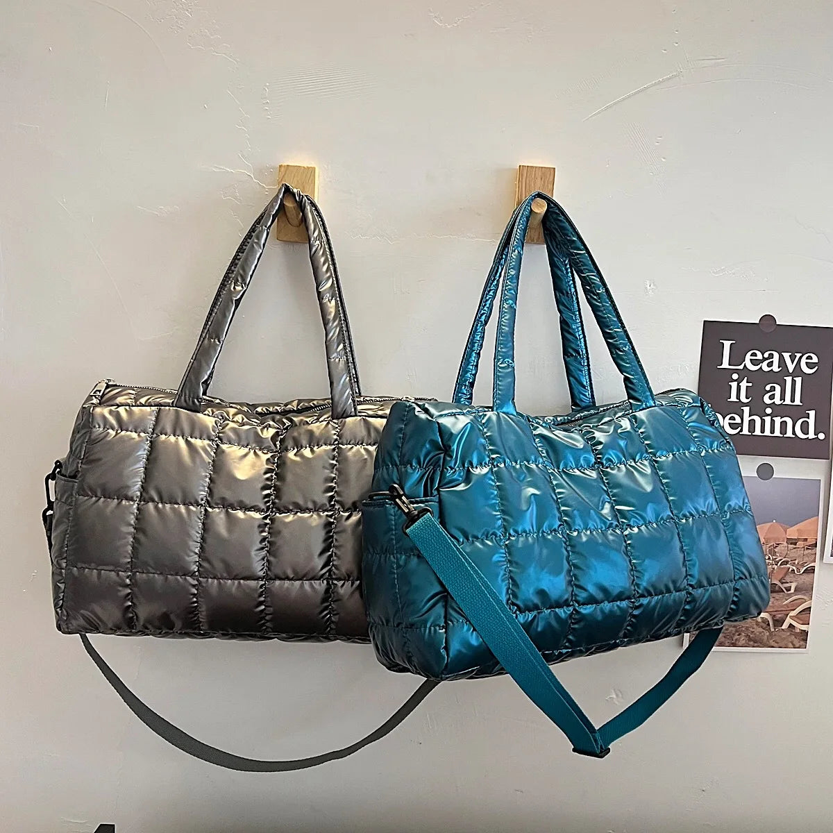 Winter Quilting Shoulder Bag Padded Crossbody Bags for Women