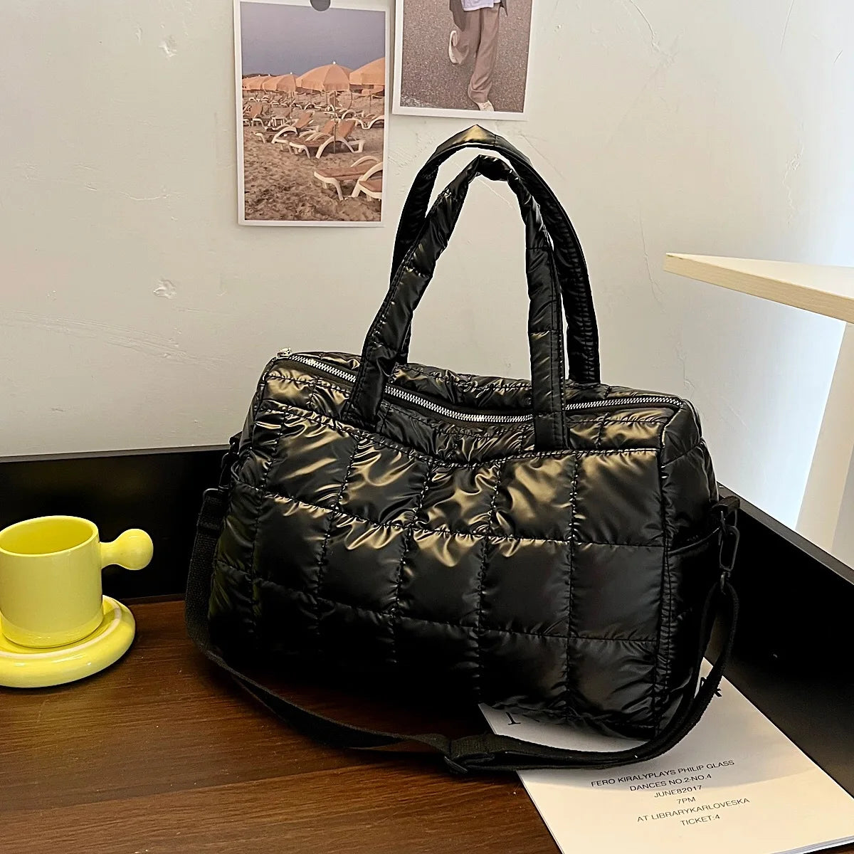 Winter Quilting Shoulder Bag Padded Crossbody Bags for Women
