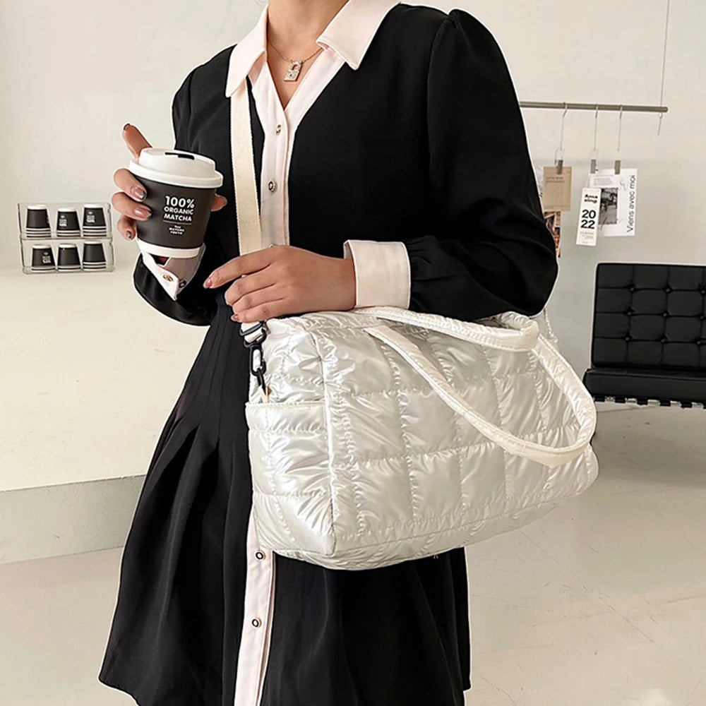 Winter Quilting Shoulder Bag Padded Crossbody Bags for Women
