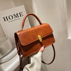Winter Retro Handbags For Women High Pu Leather Female Shoulder Bag