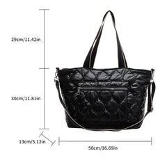 Winter Shoulder Bags Quilt Padded Nylon Handbag Large Capacity