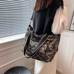 Winter Shoulder Bags Quilt Padded Nylon Handbag Large Capacity