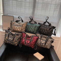 Winter Shoulder Bags Quilt Padded Nylon Handbag Large Capacity