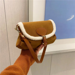 Winter Shoulder Bags for Women High Matte Handbags Ladies Brown Armpit Bag