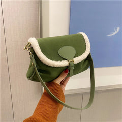 Winter Shoulder Bags for Women High Matte Handbags Ladies Brown Armpit Bag