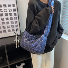Winter Soft Down Shoulder Bag Female Warm Quilted Padded Crossbody Bag