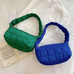 Winter Soft Down Underarm Hobo Bag Quilted Shoulder Bags Women Ladies