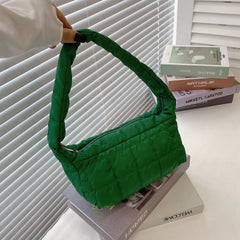 Winter Soft Down Underarm Hobo Bag Quilted Shoulder Bags Women Ladies