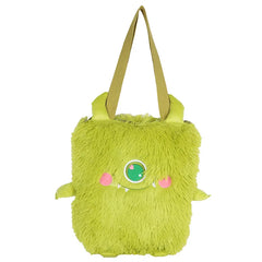 Winter Soft Plush Shoulder Bag Women Little Monster Embroidery Handbags