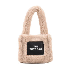 Winter Plush Tote Bag Lambswool Women's Handbags Chain Shoulder Crossbody Bags