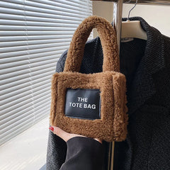 Winter Plush Tote Bag Lambswool Women's Handbags Chain Shoulder Crossbody Bags