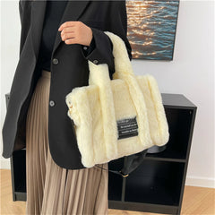 Soft Plush Women's Tote Bag Faux Fur Shoulder Crossbody Bags