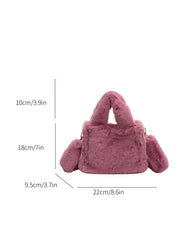 Winter Faux Fur Tote Bag Soft Plush Handbag Warm Shoulder Crossbody Women